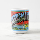 ポーツマスオハイオ州の大きい手紙の挨拶 コーヒーマグカップ (中央)