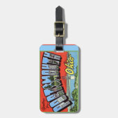 ポーツマスオハイオ州の大きい手紙の挨拶 ラゲッジタグ (正面縦)