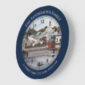 ポーツマスハーバーニューハンプシャー絵画ズ ラージ壁時計 (傾斜)