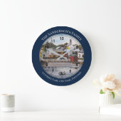 ポーツマスハーバーニューハンプシャー絵画ズ ラージ壁時計 (ホーム)
