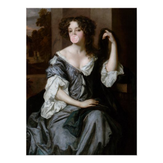 ポーツマス吹の公爵夫人はピンクのバブルガム ポスター (正面)