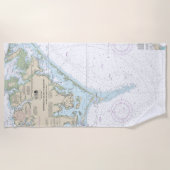 ポーツマス島からビューフォート航海のへのチャート11544 ビーチタオル (正面)