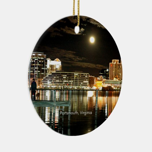 ポーツマス、バージニア州の街並み写真 セラミックオーナメント (右)
