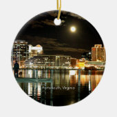 ポーツマス、バージニア州の街並み写真 セラミックオーナメント (正面)