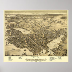 ポーツマス, NHパノラママップ – 1877 ポスター