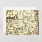 ポーツマス、VAヴィンテージマップ ポストカード (正面/裏面)