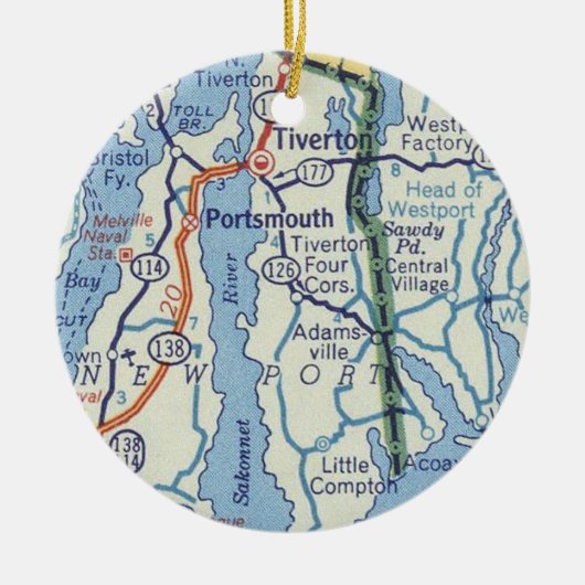 ポーツマスRIヴィンテージマップ セラミックオーナメント (正面)