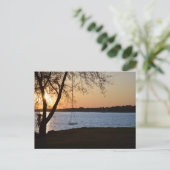 ポーツマスVa春サンセットオンエリザベスリバー ポストカード (スタンド正面)