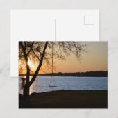 ポーツマスVa春サンセットオンエリザベスリバー ポストカード (正面/裏面)