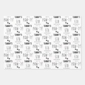 ポーティかわいい誕生日パーティー犬の名前をカスタムする時代 ラッピングペーパーシート (正面2)