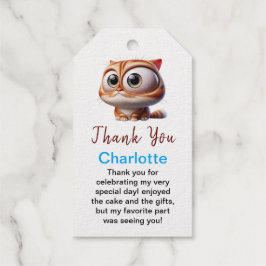 ポーティだ！かわいい猫2歳の誕生日パーティー ギフトタグ