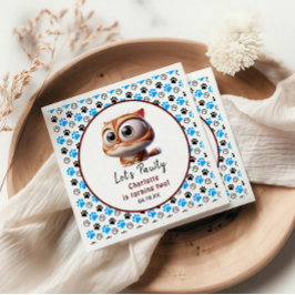 ポーティだ！かわいい猫2歳の誕生日パーティー スタンダードカクテルナプキン