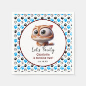 ポーティだ！かわいい猫2歳の誕生日パーティー スタンダードカクテルナプキン (正面)