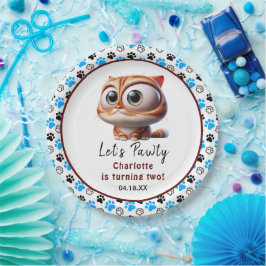 ポーティだ！かわいい猫2歳の誕生日パーティー ペーパープレート