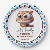 ポーティだ!かわいい猫2歳の誕生日パーティー ペーパープレート (正面)