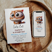 ポーティだ！かわいい猫2歳の誕生日パーティー 招待状