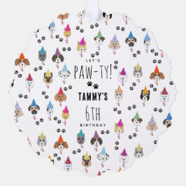 ポーティキュート誕生日パーティードッグスメッセージカード オーナメントカード