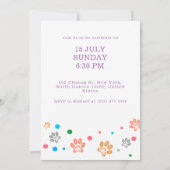 ポーティタイムキャットおもしろいをテーマにした子供の誕生日 招待状 (裏面)