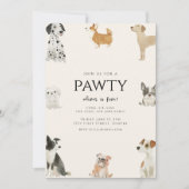 ポーティドッグテーマ誕生日 招待状 (正面)
