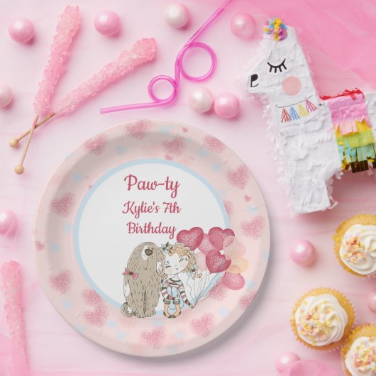 ポーティドッグ誕生日紙プレート ペーパープレート (パーティー)