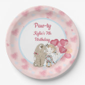 ポーティドッグ誕生日紙プレート ペーパープレート (正面)