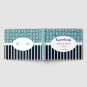 ポーティール(緑がかった色)&ブルーウェディングデイゲストブック ゲストブック (全面)