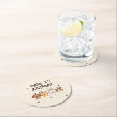 ポーティ動物可愛いペット誕生日 ラウンドペーパーコースター (インサイチュ)