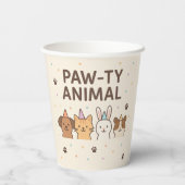 ポーティ動物可愛いペット誕生日 紙コップ (裏面)