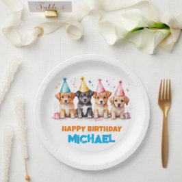 ポーティ子犬の誕生日パーティーを ペーパープレート