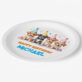 ポーティ子犬の誕生日パーティーを ペーパープレート (アングル)