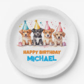 ポーティ子犬の誕生日パーティーを ペーパープレート (正面)