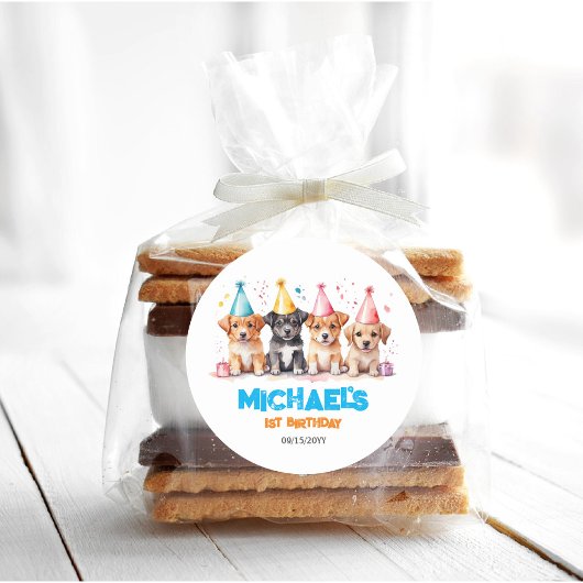 ポーティ子犬の誕生日パーティーを ラウンドシール
