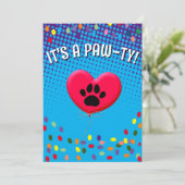 ポーティ犬のパーティーグラデーション招待状 招待状 (スタンド正面)