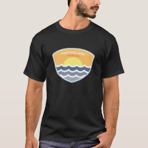 ポーテージレイクミシガンMIサンセットバケーションスーベリーホテル Tシャツ