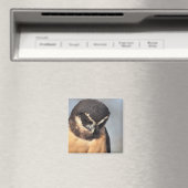 ポートを見下ろすメガネフクロウ怒の閉じ込め マグネット (インサイチュ (食洗機))