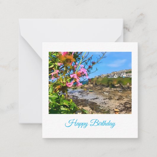 ポートアイザックコーンウォールハーバーフィッシャーマンズフレンズン ノートカード (正面)