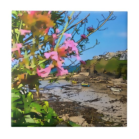 ポートアイザックコーンウォールハーバーフィッシャーマンズフレンズ タイル (正面)