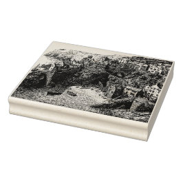 ポートアイザック、コーンウォールヴィンテージスケッチ ラバースタンプ