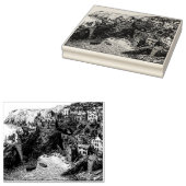 ポートアイザック、コーンウォールヴィンテージスケッチ ラバースタンプ (押印)