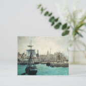 ポートアットカレーバイマネーヴィンテージ印象派アート ポストカード (スタンド正面)