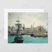 ポートアットカレーbyマネ、ヴィンテージ印象主義アート (正面/裏面)