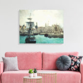 ポートアットカレーbyマネ、ヴィンテージ印象主義アート キャンバスプリント (インサイチュ (リビング))