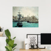 ポートアットカレーbyマネ、ヴィンテージ印象主義アート ポスター (ホームオフィス)