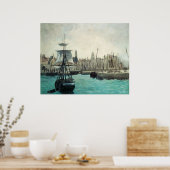 ポートアットカレーbyマネ、ヴィンテージ印象主義アート ポスター (キッチン)