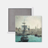 ポートアットカレーbyマネ、ヴィンテージ印象主義アート マグネット (正面/裏面)