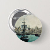 ポートアットカレーbyマネ、ヴィンテージ印象主義アート 缶バッジ (正面&裏面)