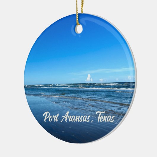 ポートアランサステキサス州コースト海波クリスマス セラミックオーナメント (左)