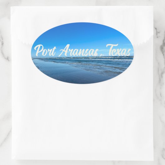 ポートアランサステキサス州コースト海波写真機 楕円形シール (バッグ)