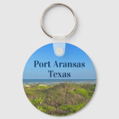 ポートアランサステキサス州ビーチグラスフォト キーホルダー (正面)