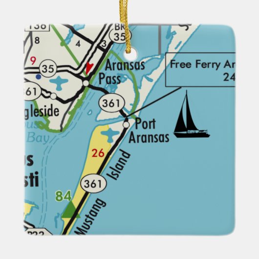ポートアランサスTXヴィンテージマップ セラミックオーナメント (正面)